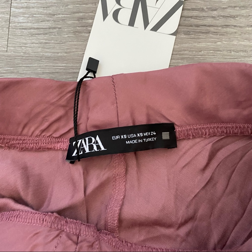 Zara Satin Effect Draped Midi Skirt - Picture 6 of 7